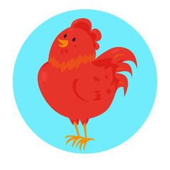 Cartoon chinese zodiac fire rooster.