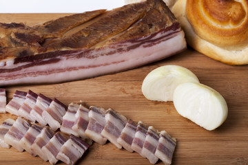 Smoked pork bacon to eat
