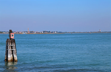 Adriatic Sea and the small island of Burano near Venice