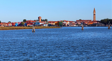 Naklejka premium Adriatic Sea and the small island of Burano with colorful houses