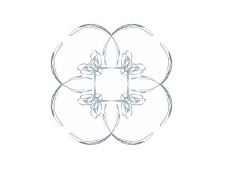 Abstract fractal blue flower pattern
