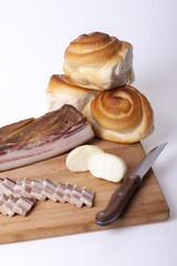 Smoked pork bacon to eat
