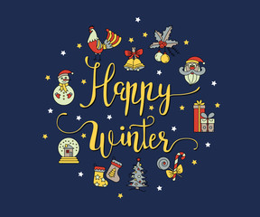 Vector handdrawn Christmas lettering