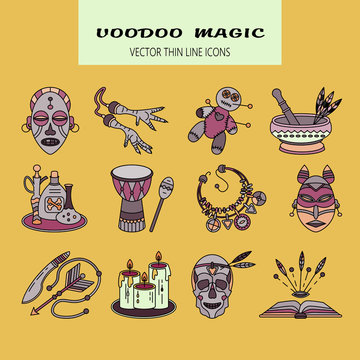 Voodoo African and American magic vector logo.