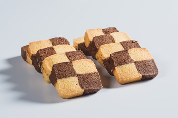 Lots bicolour square shortbread biscuits