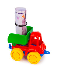 Toy truck with money