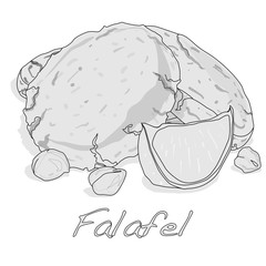 Falafel balls on a white background