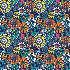 Paisley seamless colorful pattern
