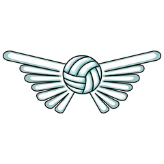 volleyball balloon sport icon vector illustration design