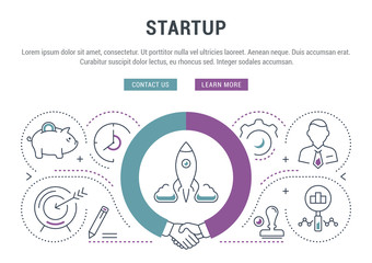 Website Banner and Landing Page Startup