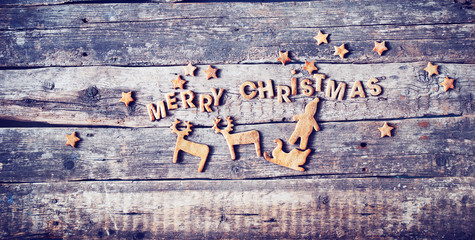 Gingerbread Cookies Letter Merry Christmas Figures