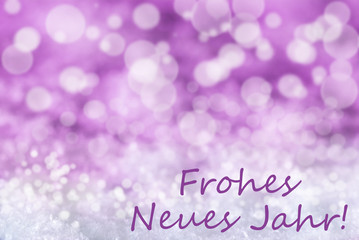 Pink Bokeh Christmas Background, Snow, Frohes Neues Mean New Year