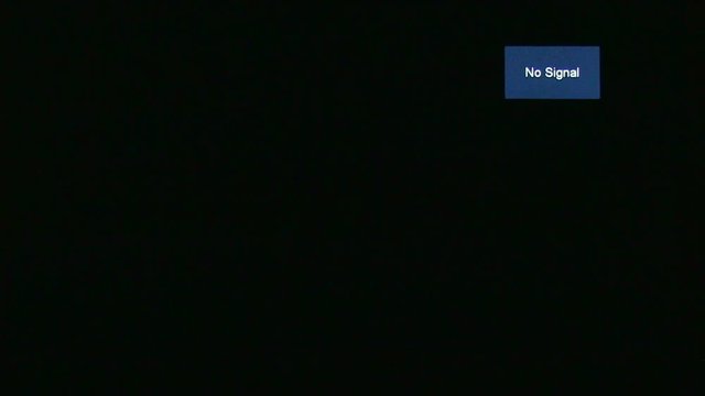 No signal message on television