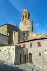 Fototapeta na wymiar historic church in italy/ St John the baptist, XVI century, in Castiglione della Pescaia, tuscany, italy
