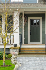 Fototapeta premium A nice entrance of a luxury house in Vancouver, Canada.