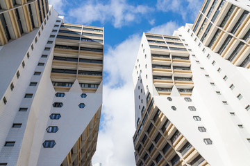 Fototapeta na wymiar Architecture housing post-modernstyle in Paris, France
