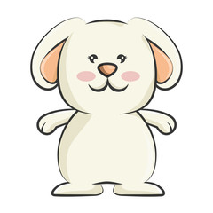 cute rabbit character isolated vector illustration design