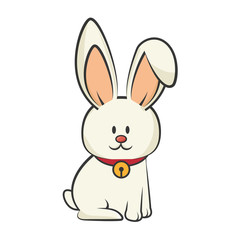 cute rabbit character isolated vector illustration design