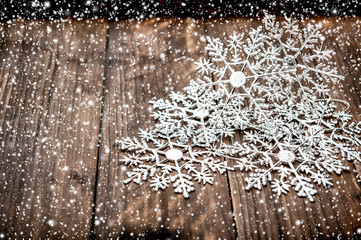 Christmas decoration snowflakes falling snow effect