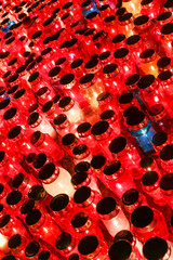 Burning lampions on cemetery