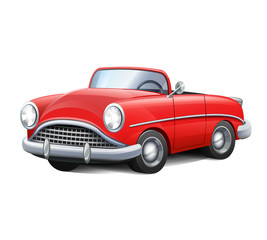 Plakat retro car red convertible