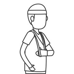 Person with broken hand vector illustration design