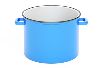 Blue cooking pot, 3D rendering