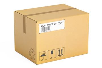 Delivery Cardboard Box, 3D rendering