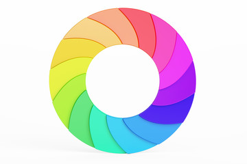 Palette Circle. Colored Business Logotype, 3D rendering