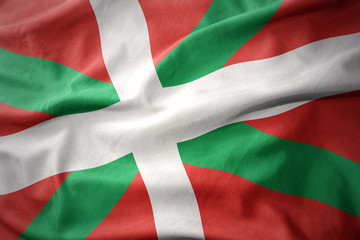 waving colorful flag of basque country.
