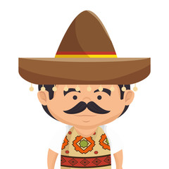 Fototapeta premium mexican man character icon vector illustration design