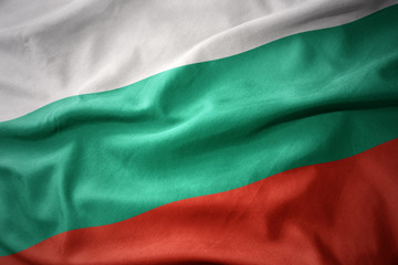 waving colorful flag of bulgaria.