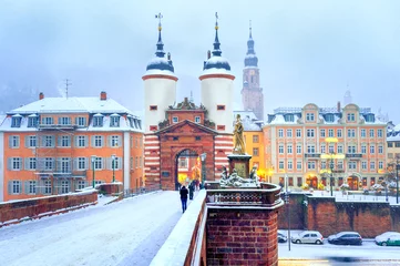 Badezimmer Foto Rückwand Baroque old town of Heidelberg, Germany, in winter © Boris Stroujko