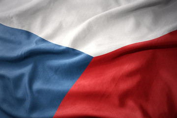 Fototapeta waving colorful flag of czech republic. obraz