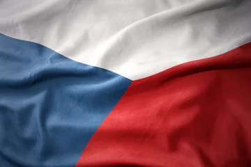 Foto op Plexiglas waving colorful flag of czech republic. © luzitanija