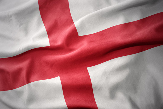 waving colorful flag of england.