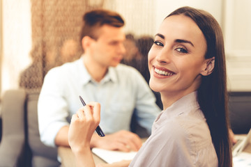 Business couple working
