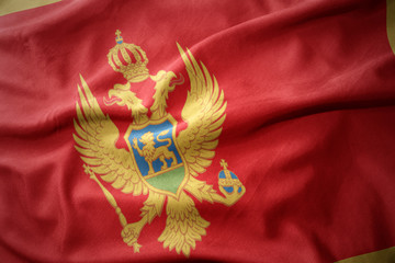 Waving Colorful Flag Montenegro
