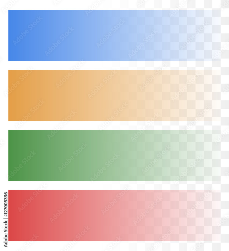 Poster Set of fading banner shapes, backgrounds with transparency