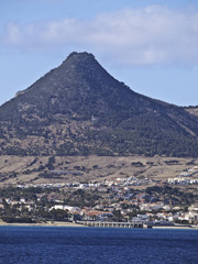 Fototapeta premium Portugal, Madeira Islands, View towards the coast of the Porto Santo Island..