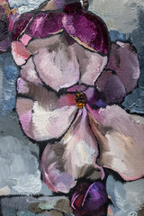 Oil painting still life with magnolia - 127006508