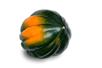 Single Acorn Squash on White Background