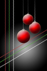 Red ornaments over dark background illustration