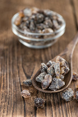 Portion of brown Rock Candy