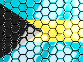 Flag of bahamas, hexagon mosaic background