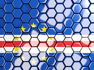 Flag of cape verde, hexagon mosaic background