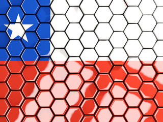 Flag of chile, hexagon mosaic background