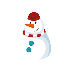 happy merry christmas snowman card vector illustration design