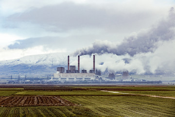 Nuclear power plant with contamination in rural area