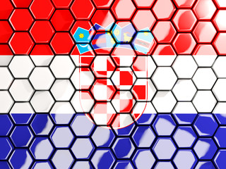 Flag of croatia, hexagon mosaic background